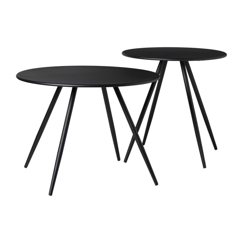 Bijzettafel Manolo hoog - zwart -ø45x45 cm