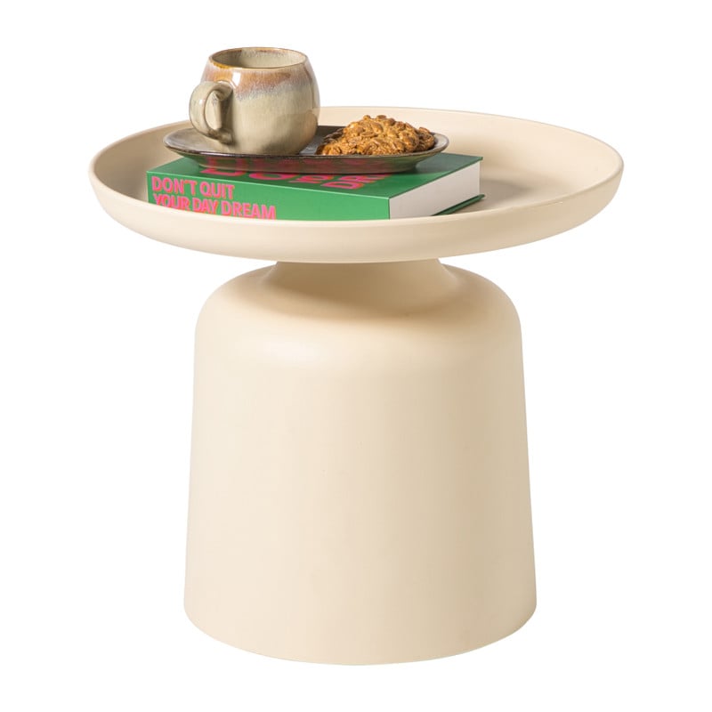 Bijzettafel Firenze hoog - beige - ø48x44 cm