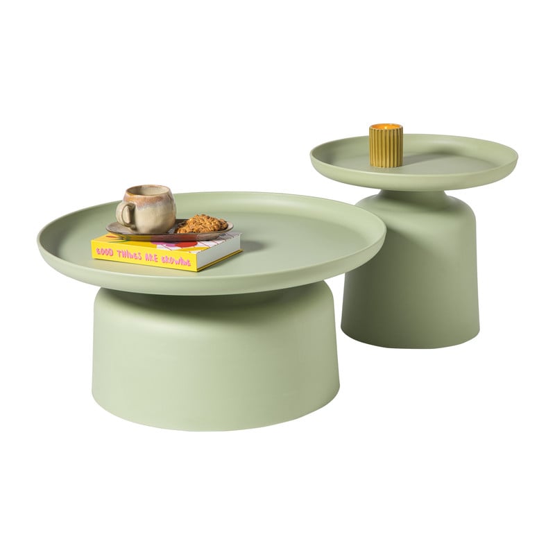 Bijzettafel Firenze hoog - groen - ø48x44 cm