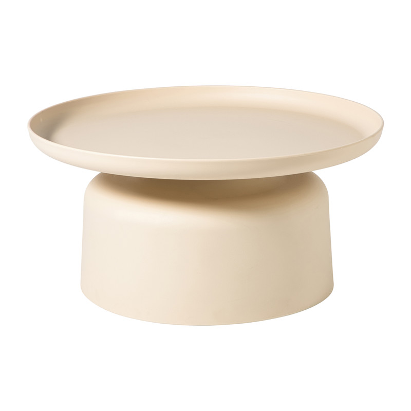 Bijzettafel Firenze laag - beige - ø72x35 cm