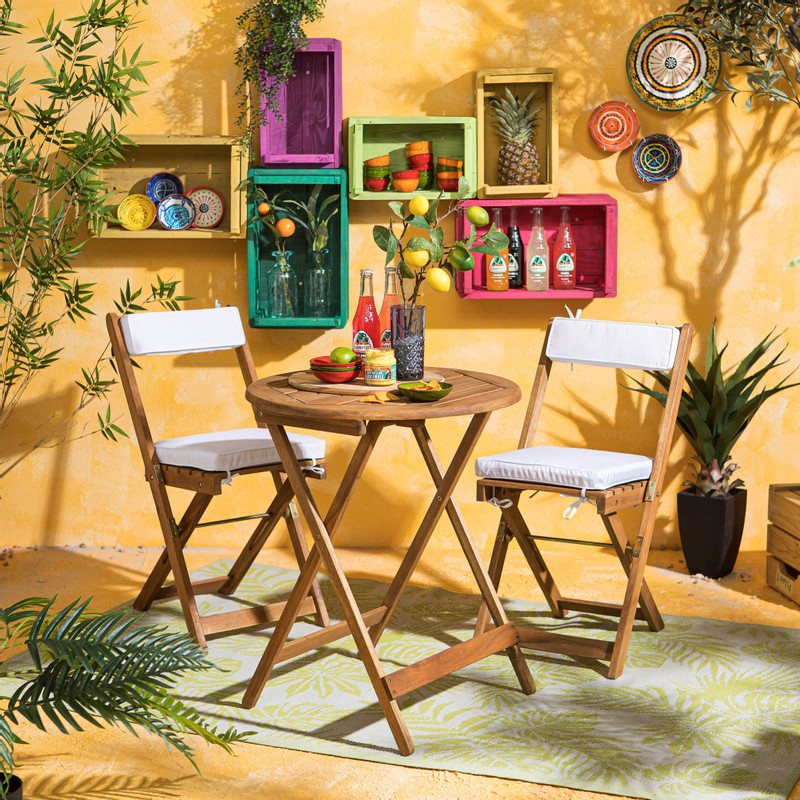 Tuinset kreta + kussens - acacia hout
