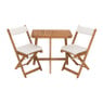 Tuinset Kreta met kussens - rechthoekig - set van 3 - bruin/wit