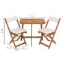 Tuinset Kreta met kussens - rechthoekig - set van 3 - bruin/wit