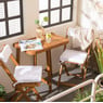 Tuinset Kreta met kussens - rechthoekig - set van 3 - bruin/wit