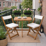 Tuinset Kreta met kussens - rechthoekig - set van 3 - bruin/wit