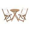 Tuinset Kreta met kussens - rond - set van 3 - bruin/wit