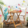 Tuinset Kreta met kussens - rond - set van 3 - bruin/wit