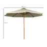 Parasol met houten stok - groen - ⌀300x250 cm