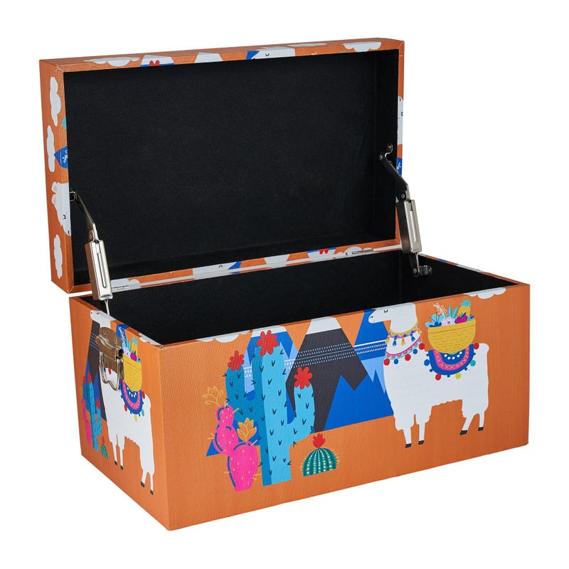 Opbergkist lama - oranje - 45x26x25 cm 