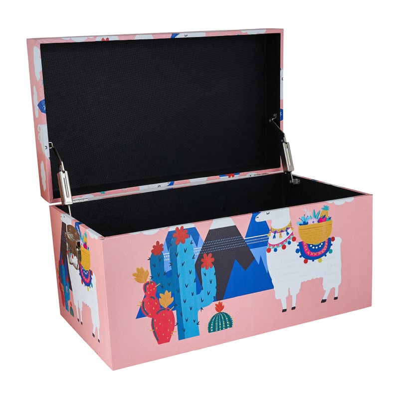 Opbergkist lama - roze - 55x32x30 cm