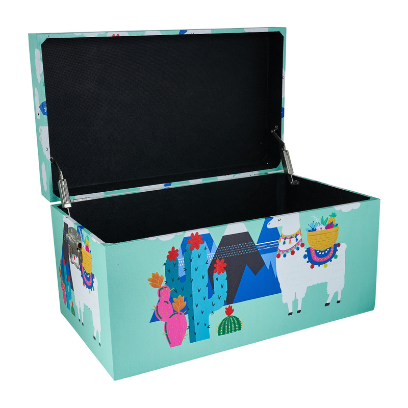 Opbergkist lama - blauw - 65x38x35 cm 