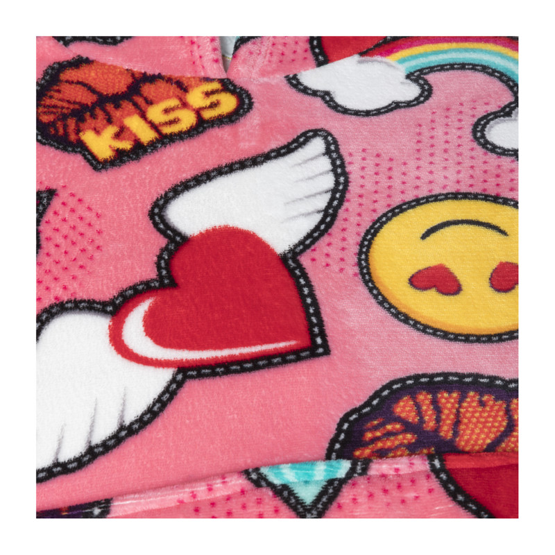 Oversized hoodie smiley/lips - one size - polyester