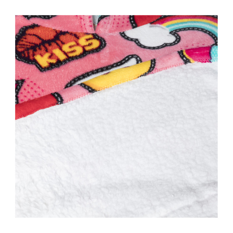 Oversized hoodie smiley/lips - one size - polyester