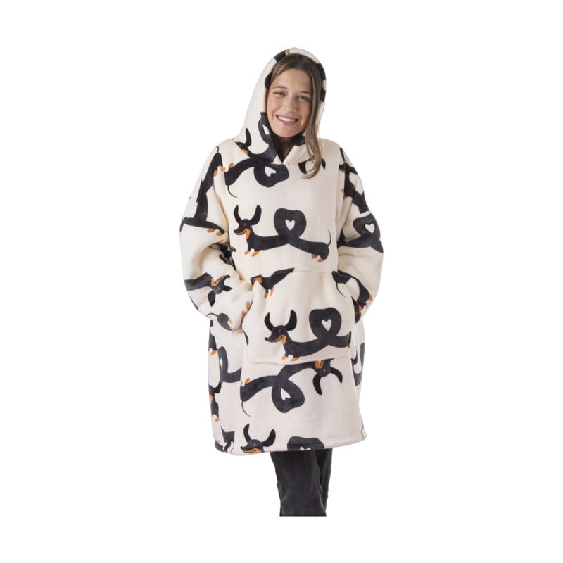 Oversized hoodie teckel - one size - polyester