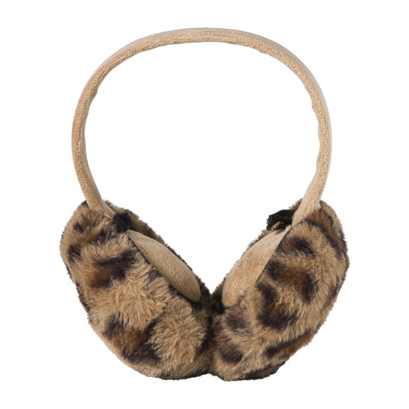 Oorwarmer panter - bruin - 16x19x12 cm 