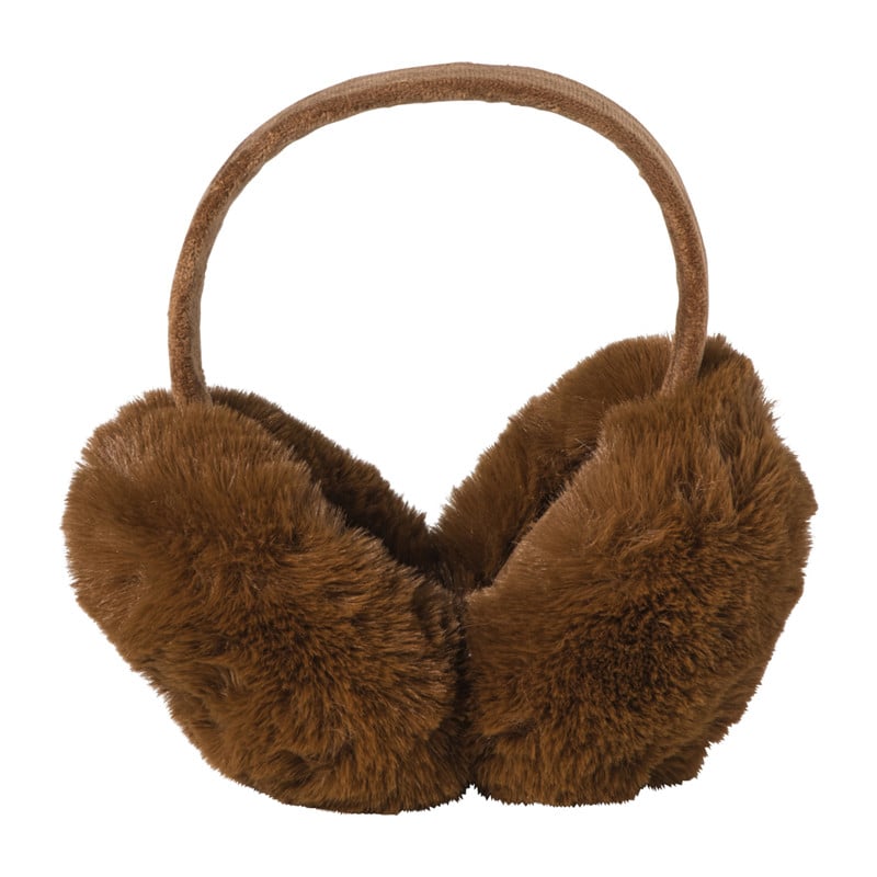 Oorwarmer fluffy - beige - 18x21x13 cm 
