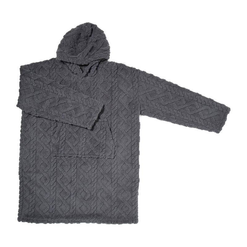 Oversized hoodie jacquard - grijs - one size
