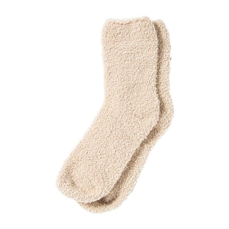Huissok fluffy - beige - one size 