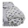 Plaid grof gebreid - grijs - 160x130 cm 