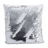 Sierkussen pailletten - wit/zilverkleurig - 43x43 cm