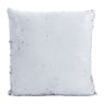 Sierkussen pailletten - wit/zilverkleurig - 43x43 cm