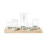 Plank met theelichthouders - 45x14x23 cm