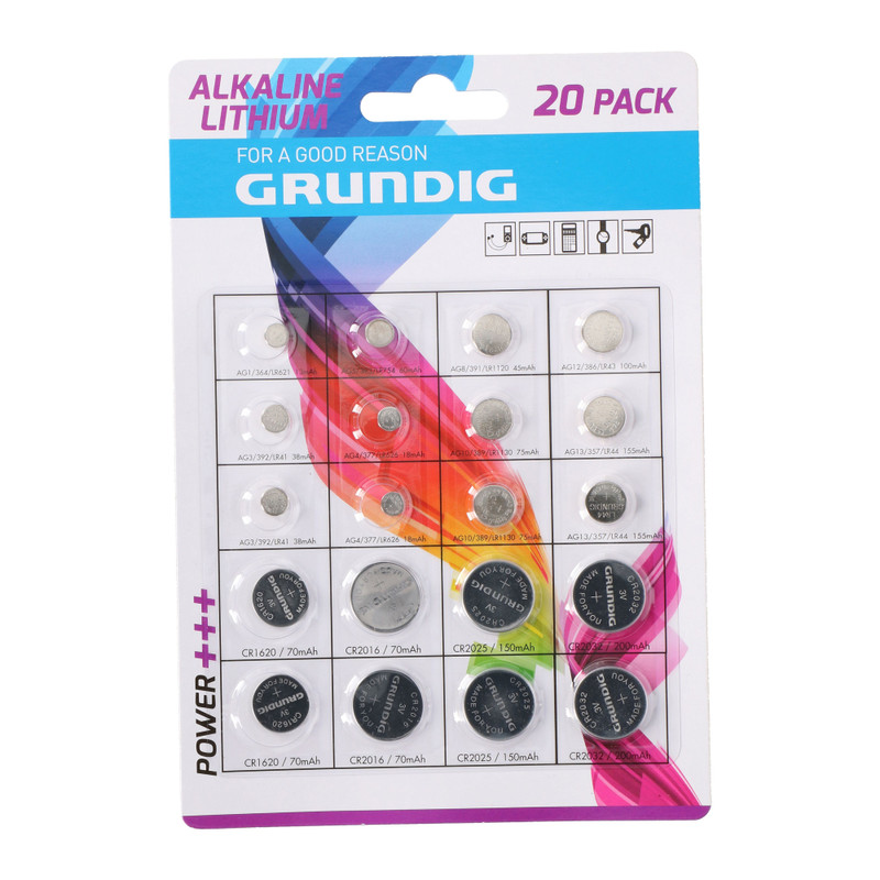 Grundig knoopcelbatterijen - set van 20