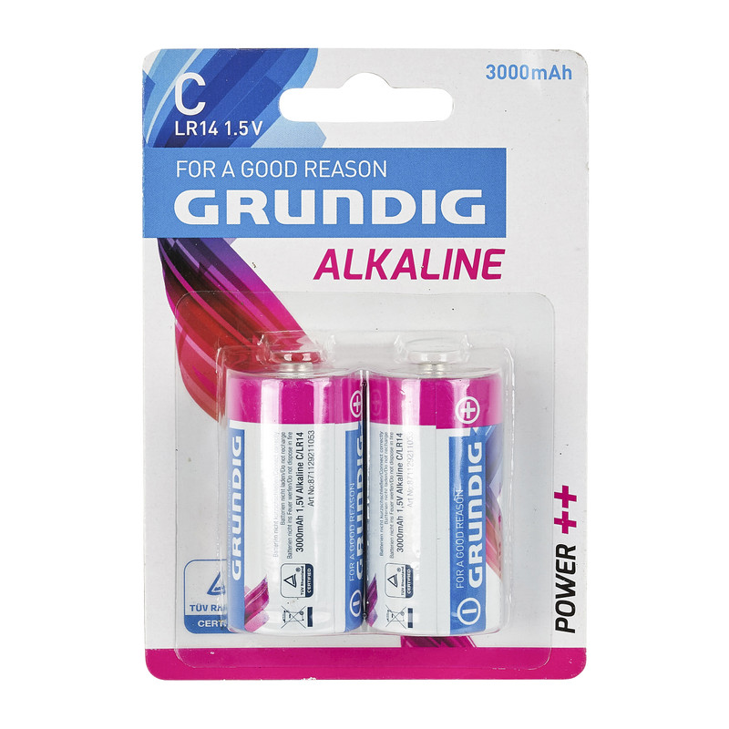 Grundig alkaline C batterijen - set van 2