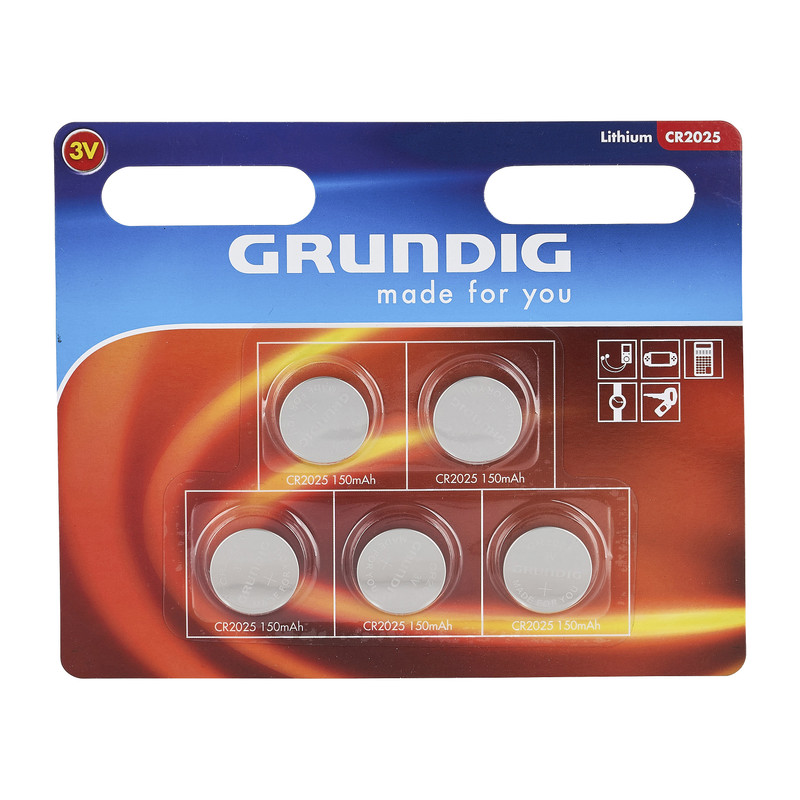 Grundig batterijen CR2025 - set van 5