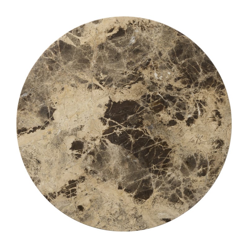 Borrelplank marmer rond - bruin - ø28x1.5 cm