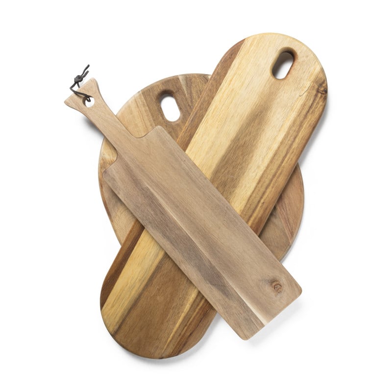 Snijplank acacia rond - 33x31 cm 