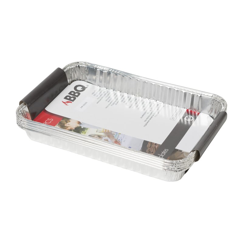 BBQ schalen set van 5 - zilver - 23x4x32 cm 