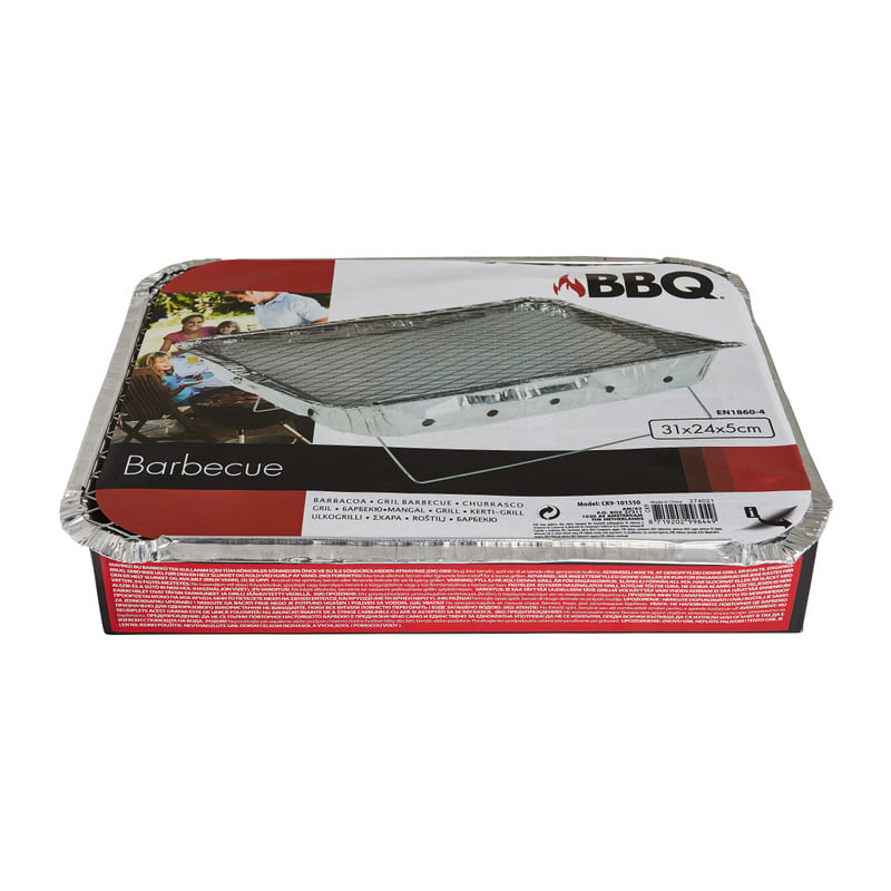 Wegwerp BBQ met kolen - 30x24x5 cm
