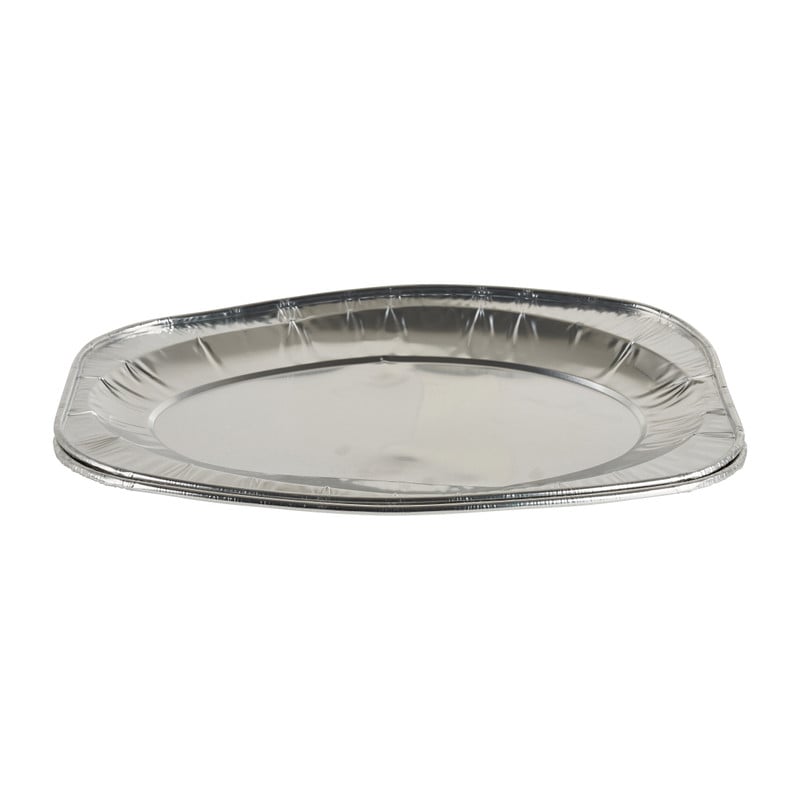 Serveerschalen zilver - set van 2 - 35x25x3 cm
