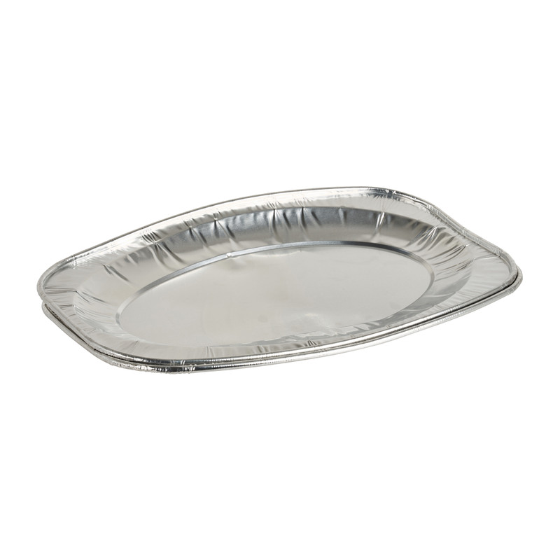 Serveerschalen zilver - set van 2 - 35x25x3 cm