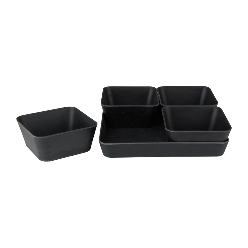 Snackschaal bamboe - 4 schaaltjes - 20 cm
