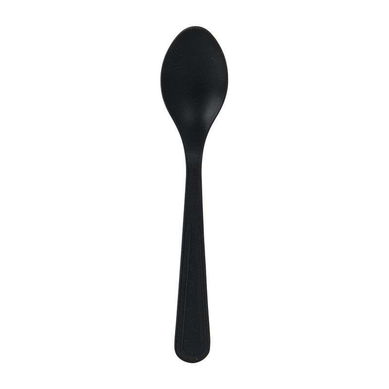 Lepel bamboe - zwart - 19 cm 