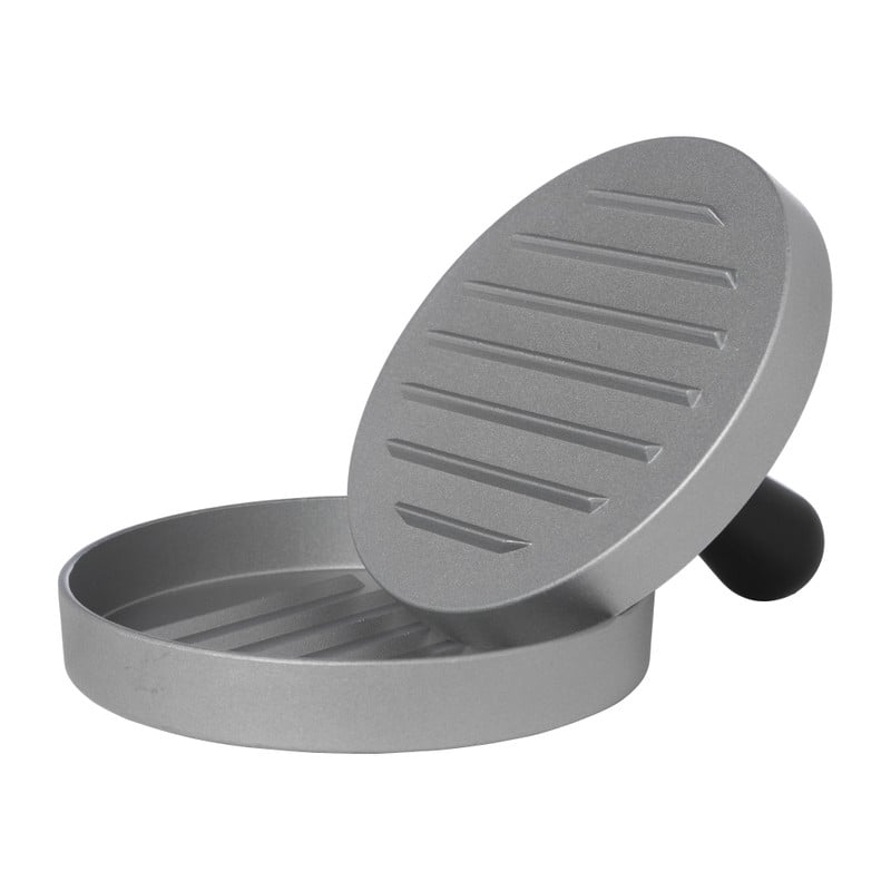 Hamburger pers - zilverkleurig - aluminium - ø9.5x12 cm