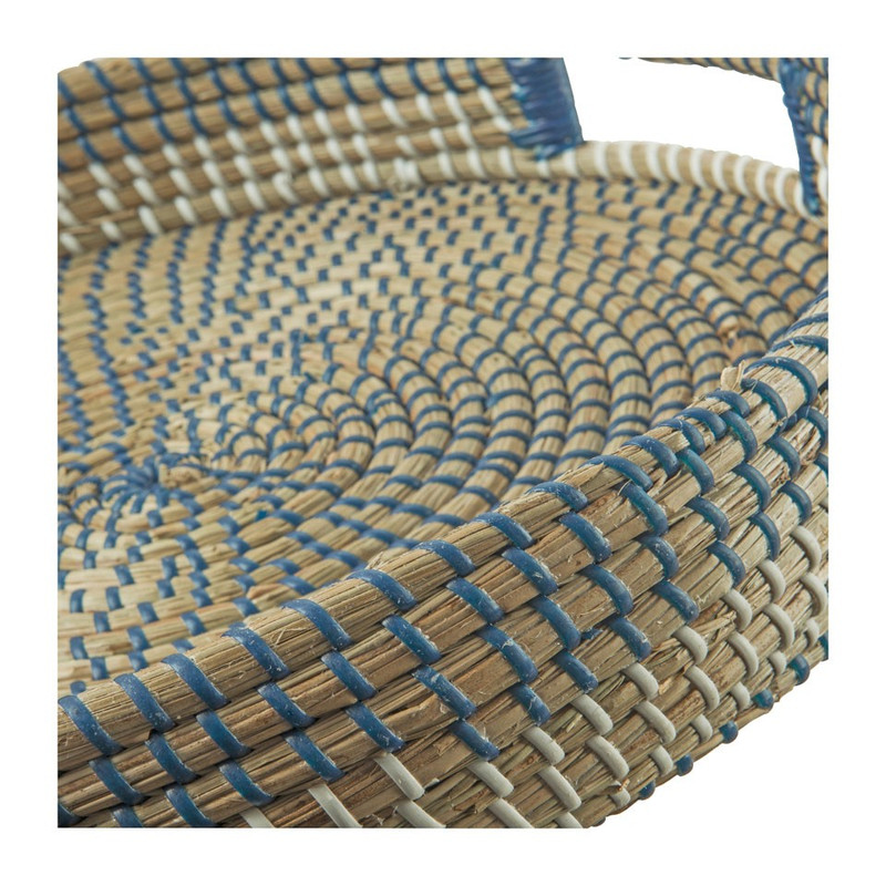 Dienblad zeegras - wit/blauw - 40 cm