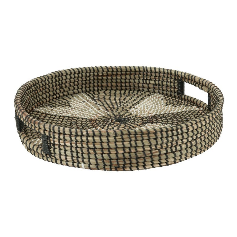 Dienblad zeegras -  wit/zwart - 40 cm