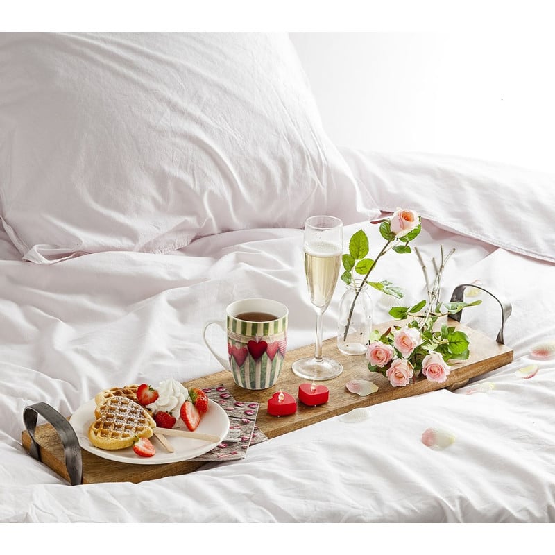 Dienblad plank ijzeren grepen - 70x20 cm