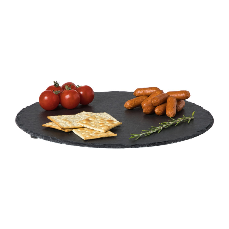 Serveerplateau leisteen rond - grijs - ø30 cm