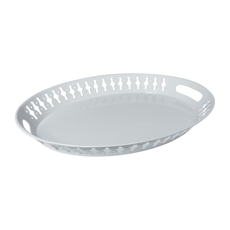 Dienblad metaal - wit - 42x33,5x4,5 cm