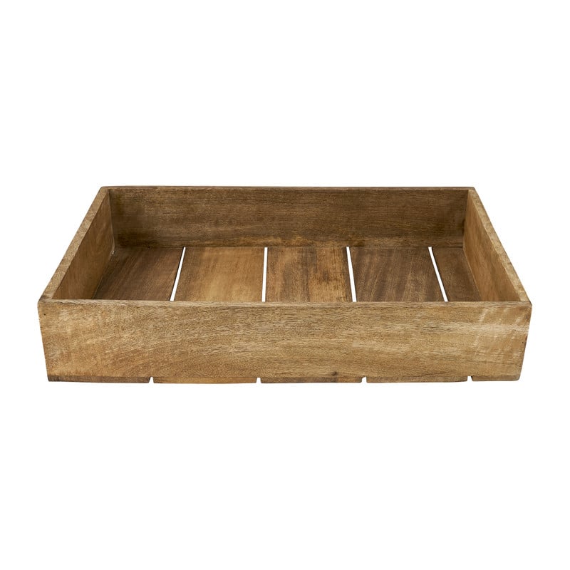 Tray met grepen - mangohout - 46x30x8 cm 