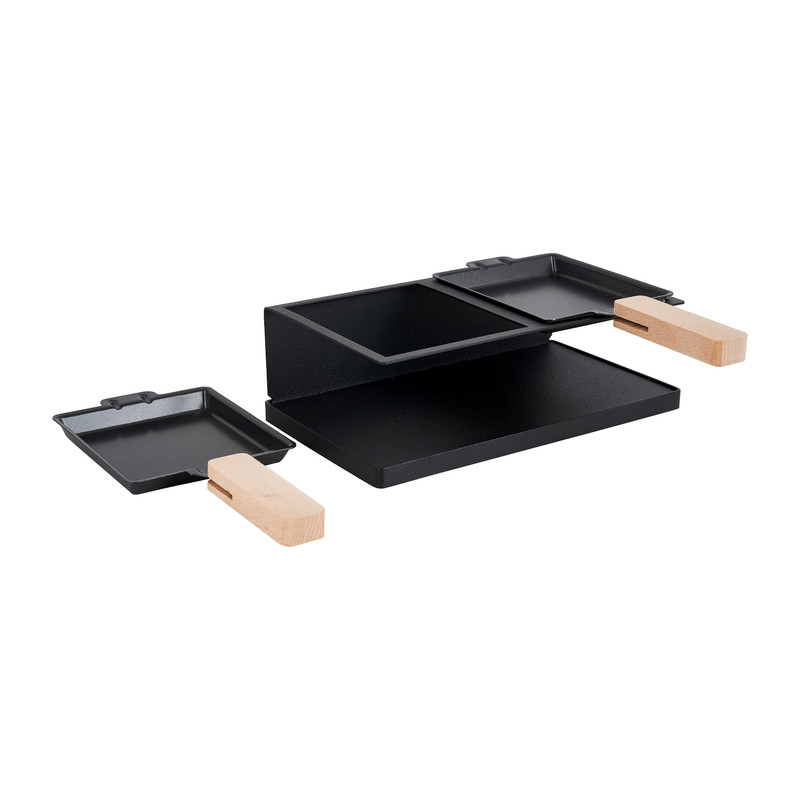 Raclette 2 persoons - zwart - metaal