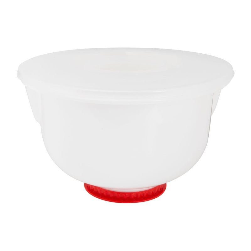 Beslagkom met deksel - 24 cm - wit