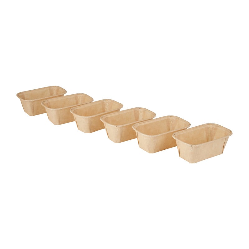 Kartonnen bakvorm mini - 6 stuks - 11,2x6,7x4,5 cm