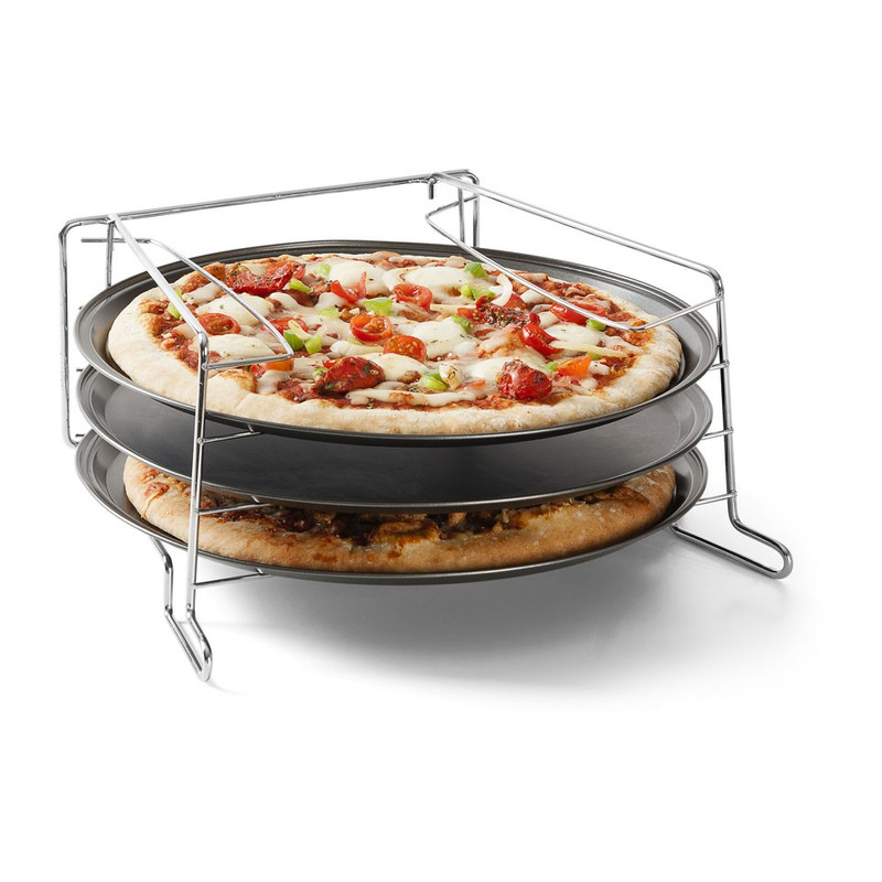Pizzabakrek + 3 bakplaten