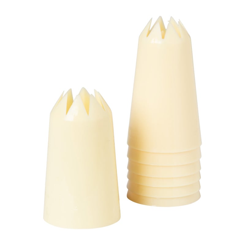 Spuitmondjes met kartel rand - 7 stuks - creme
