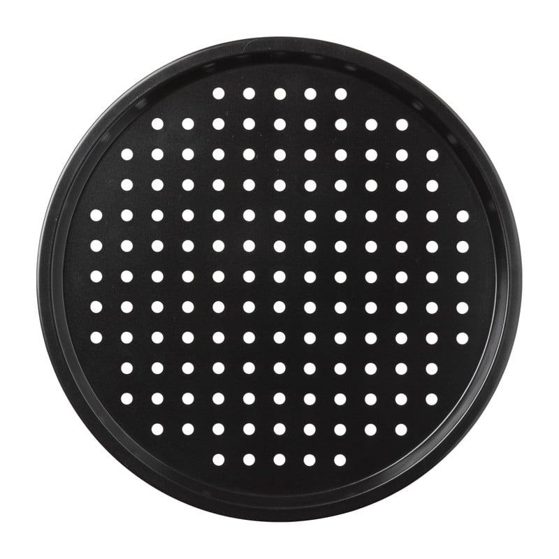 Pizzavorm geperforeerd - zwart - ø31 cm 
